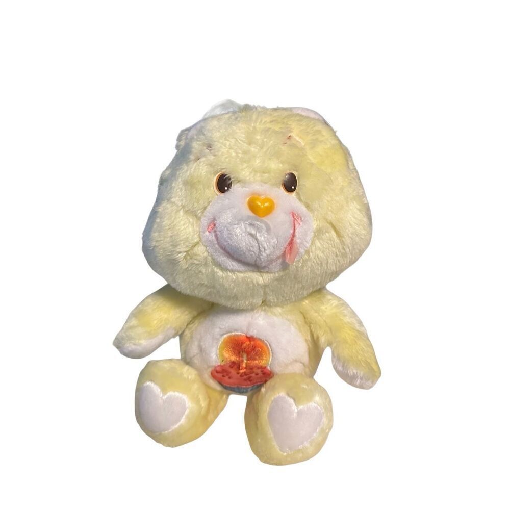Vintage 1983 Kenner Care Bears BIRTHDAY BEAR Plush 13" Stuffed Yellow Cupcake